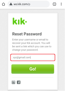Kik forget Password | Reset Kik Password
