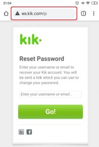 Kik password forget