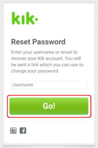 Reset your Kik password forget