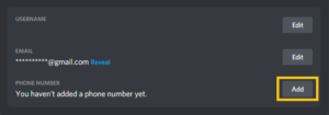 add phone number on discord