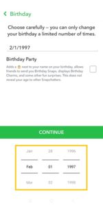 Choose the Date Of Birth to change your birthday on Snapchat