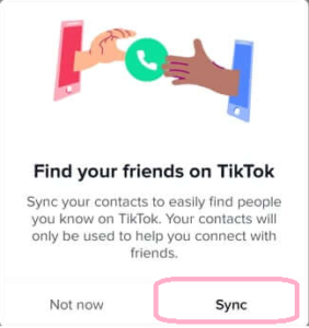 Sync contact to find tiktok username