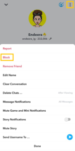 Tap Red block button to block Friends From Friend List