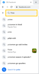 Type Poke in the Search bar