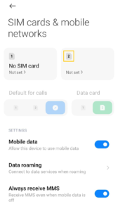 tap Sim Card to activate internet
