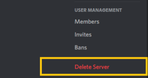 delete discord server