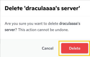 delete discord server