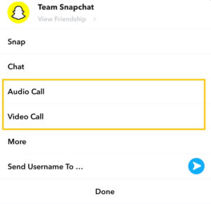 Voice Call on Snapchat