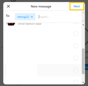Send Message to a Private Account on Instagram on PC