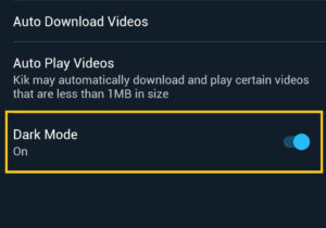 enable dark mode on kik app