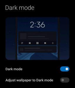 turn on dark mode on Kik