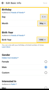 choose the Birthday Month & Day and choose Birth Year