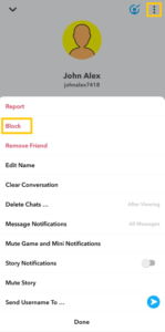 Tap Red Block to Block Friends From Chat List