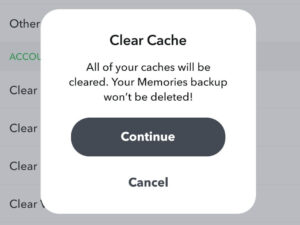 clear Snapchat cache